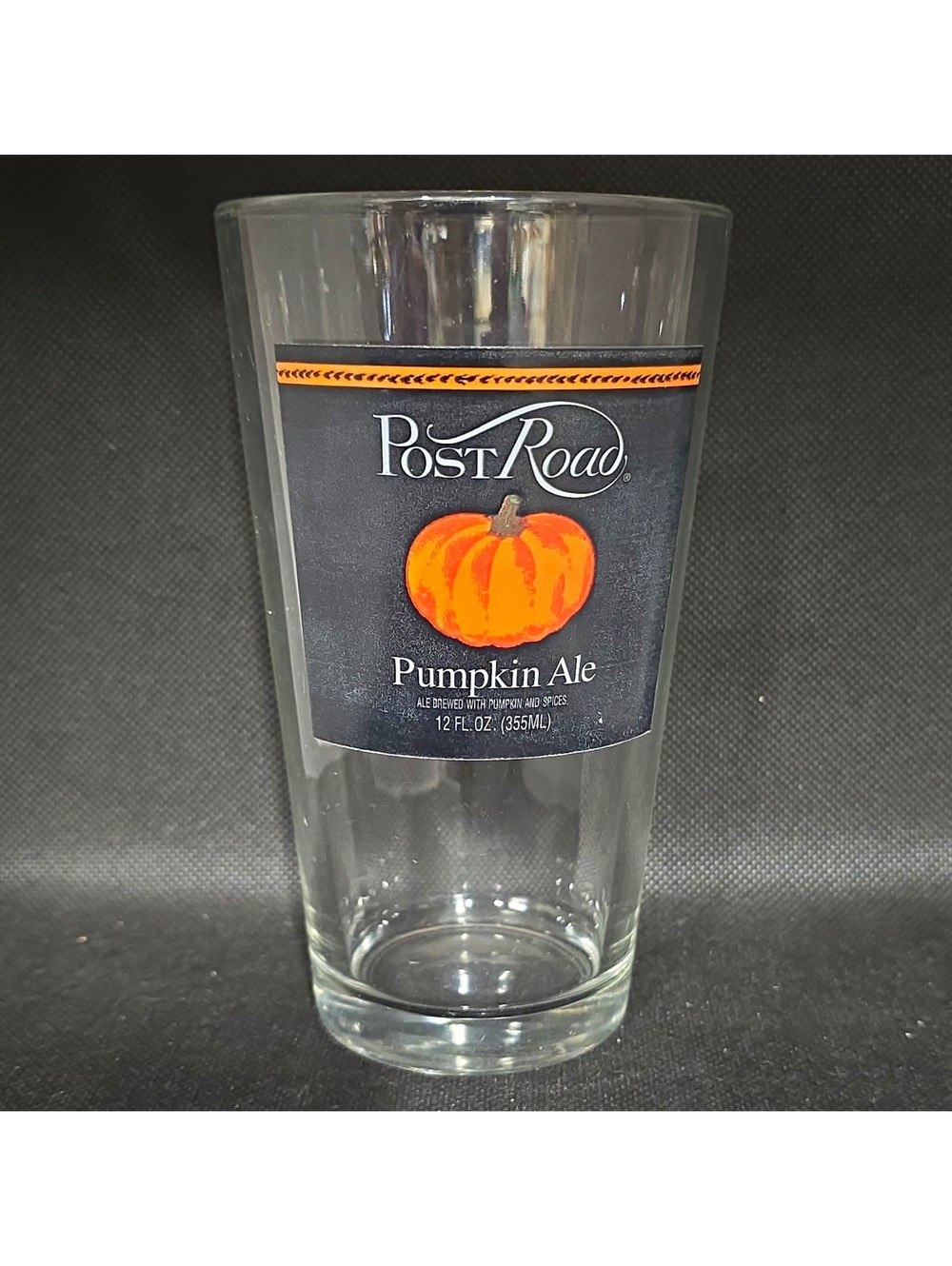 Post Road Pumpkin Ale Clear Glass Pint Glass, 12 fl oz (355 mL)